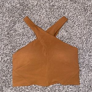 Longline Halter bra: copper// built in bra// removable padding